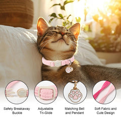 Babole Pet collar corduroy con campana y colgante removible.