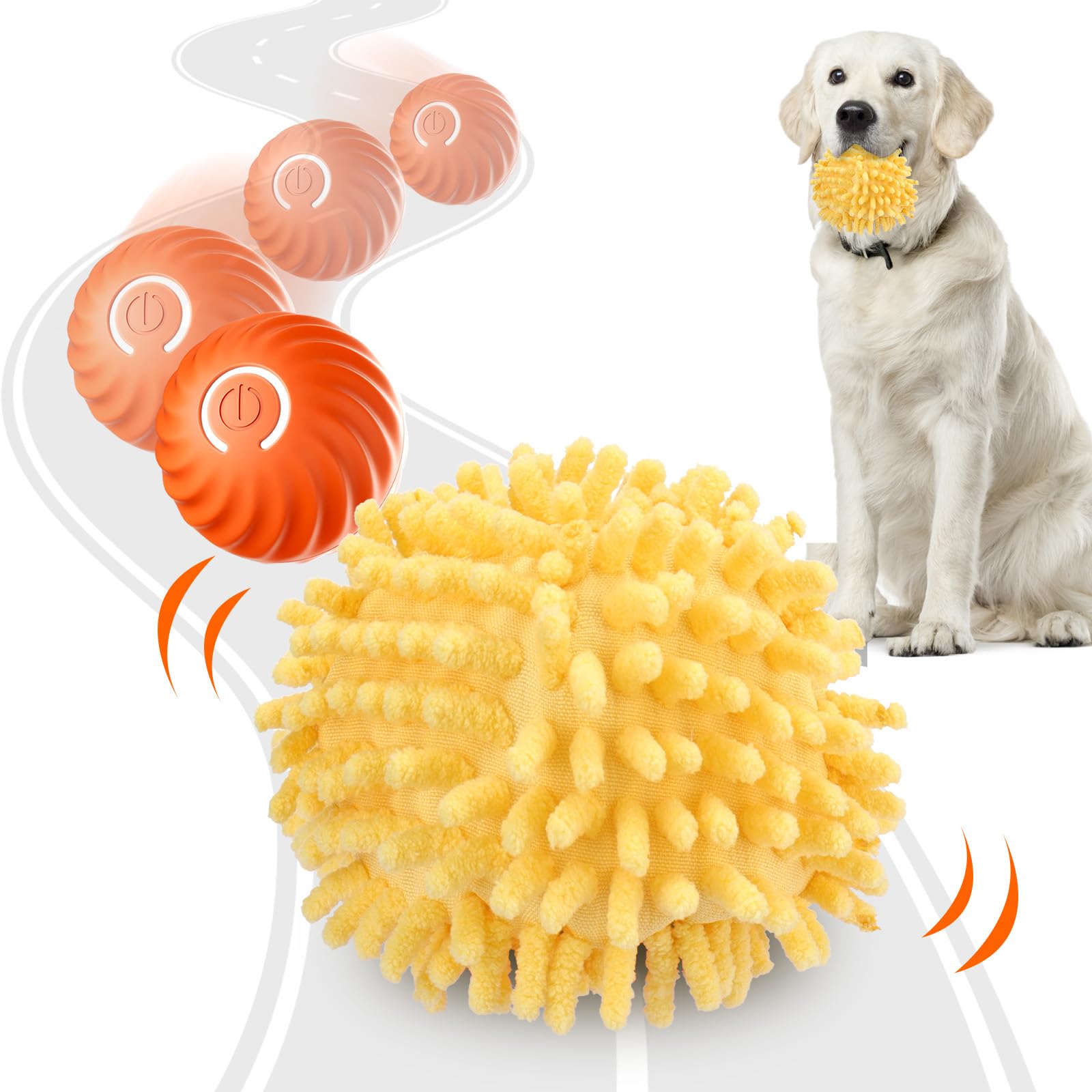 BABORUI Pelota eléctrica con funda naranja gigante para juego activo en casa