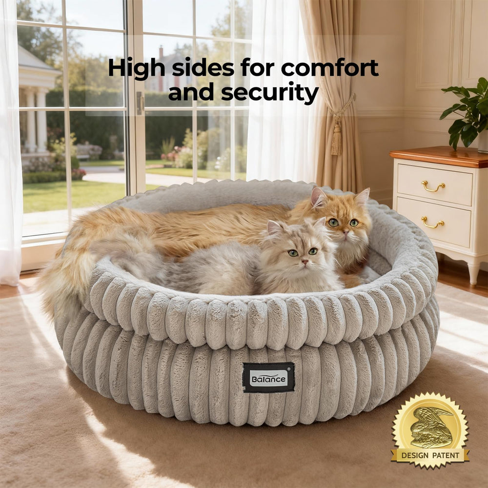 BALANCE cama gato plush suave, sensación cálida para siestas.