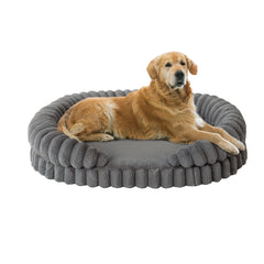 Cama BALANCE oval gris de 42 pulgadas para perros grandes, descanso profundo.
