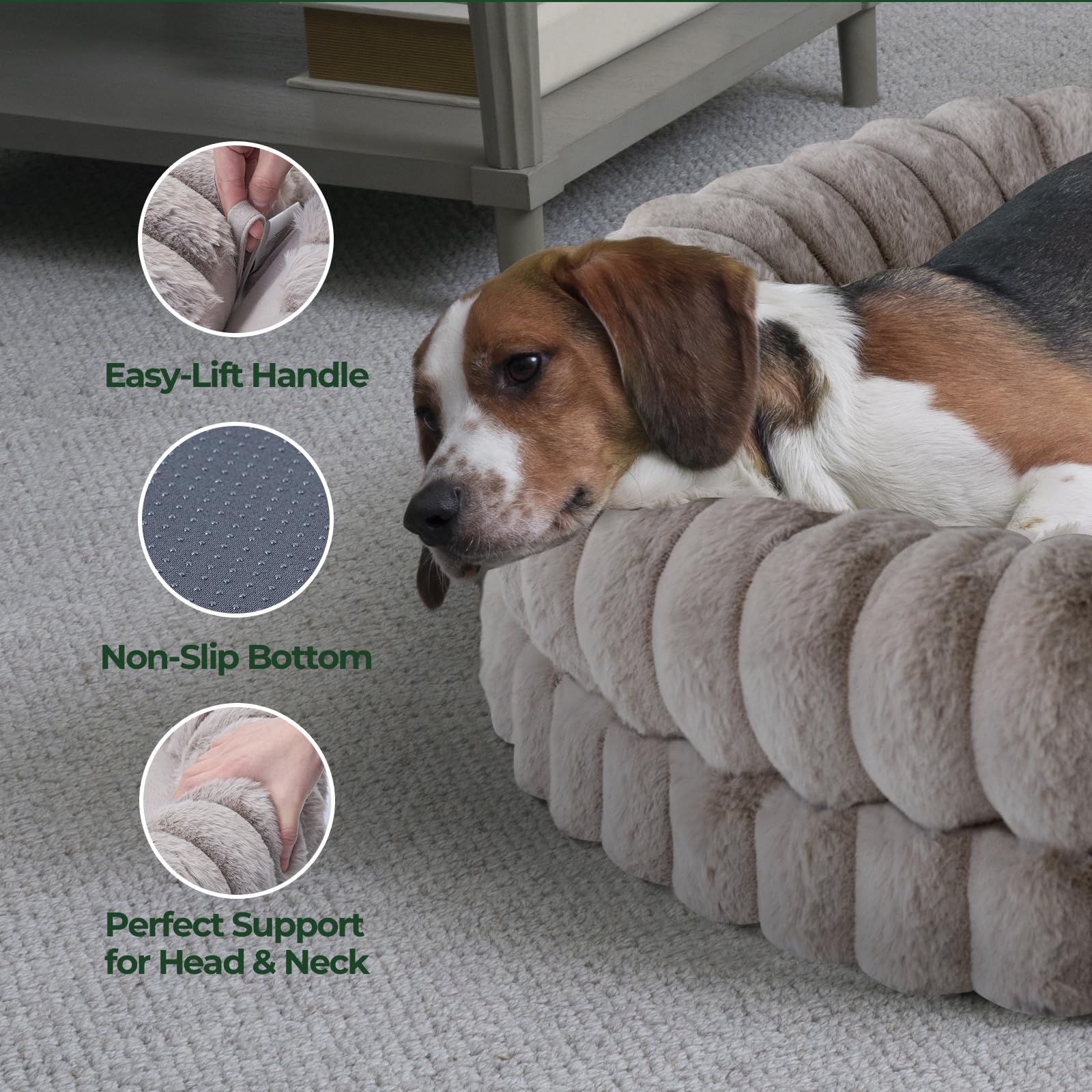 BALANCE cama donut fácil de lavar a máquina en frío, mantenimiento sencillo.