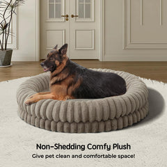 BALANCE cama donut lavable con felpa premium, limpieza sencilla.