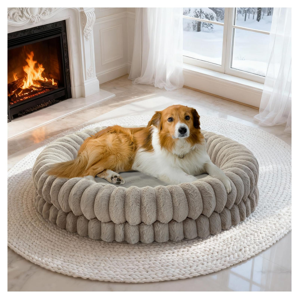 BALANCE Cama para perro en forma de rosquilla 36 pulgadas, confort para perros grandes.