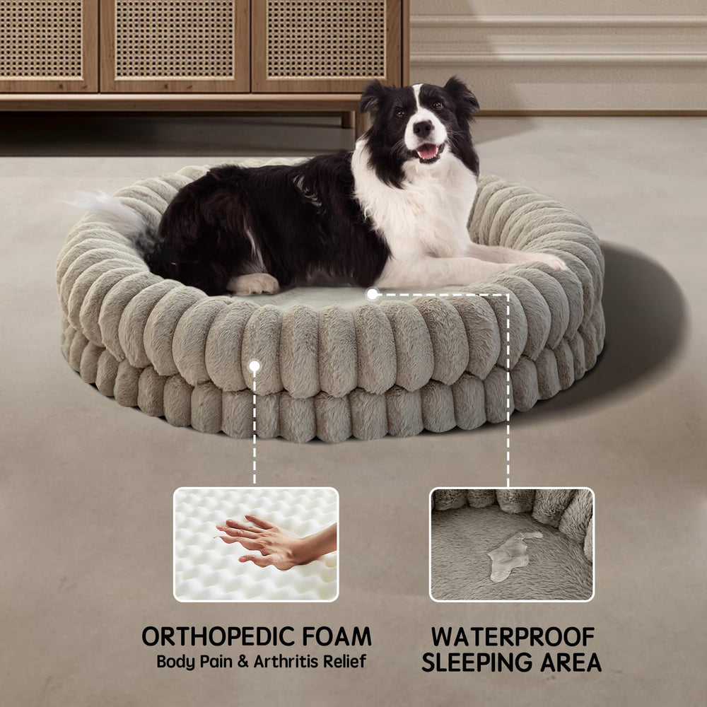 BALANCE Cama en forma de rosquilla, lavable a máquina para limpieza rápida.
