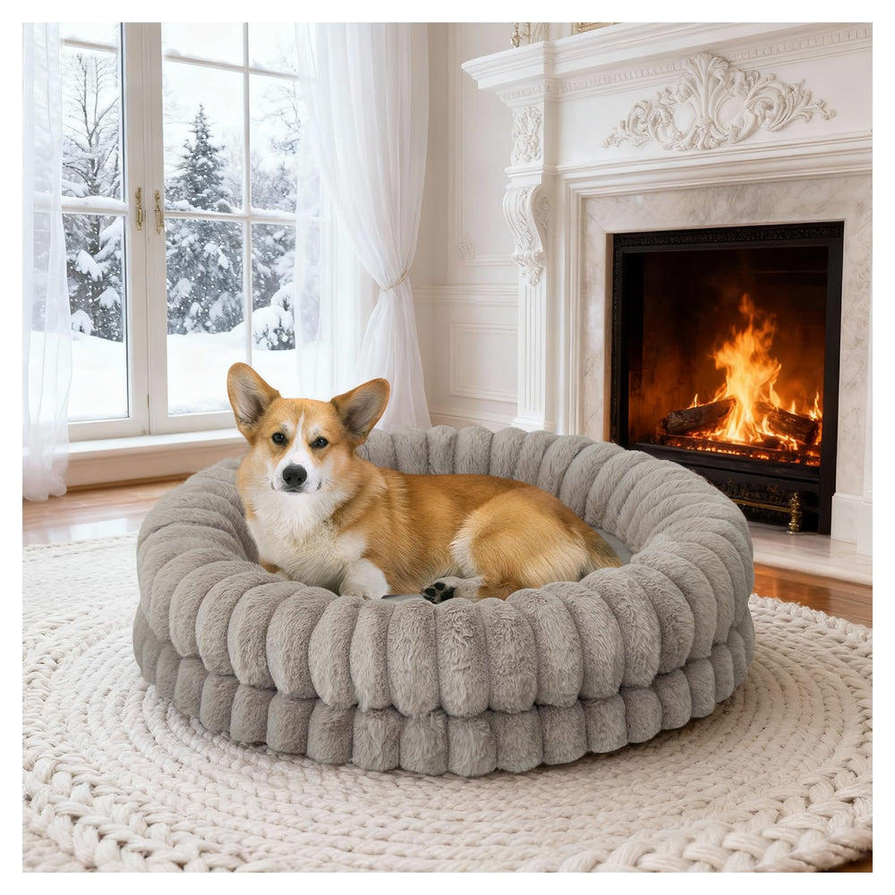 BALANCE cama rosquilla de 30 pulgadas; exterior suave y acogedor para perros.