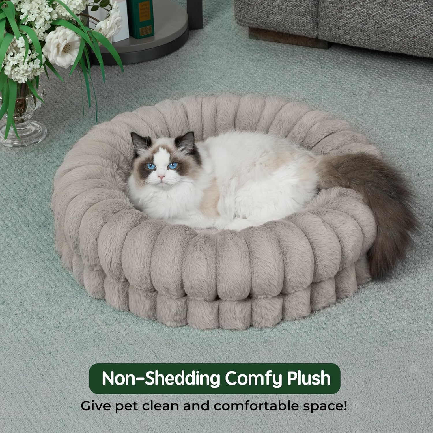 BALANCE Cama donut soporte ortopedico para perros pequeños, ayuda a relajar músculos.