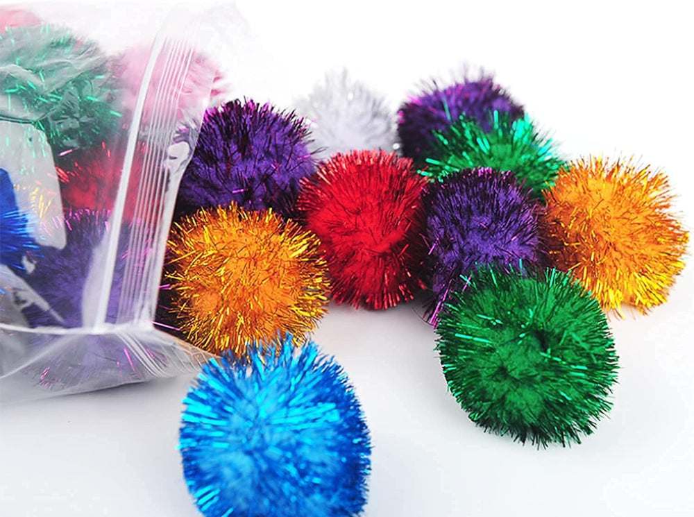 BallHull conjunto de pompones brillantes para decoración o proyectos de bricolaje.