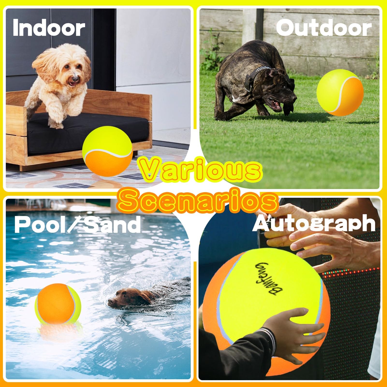 Banfeng Pelota de tenis para perros, se infla al recibir.
