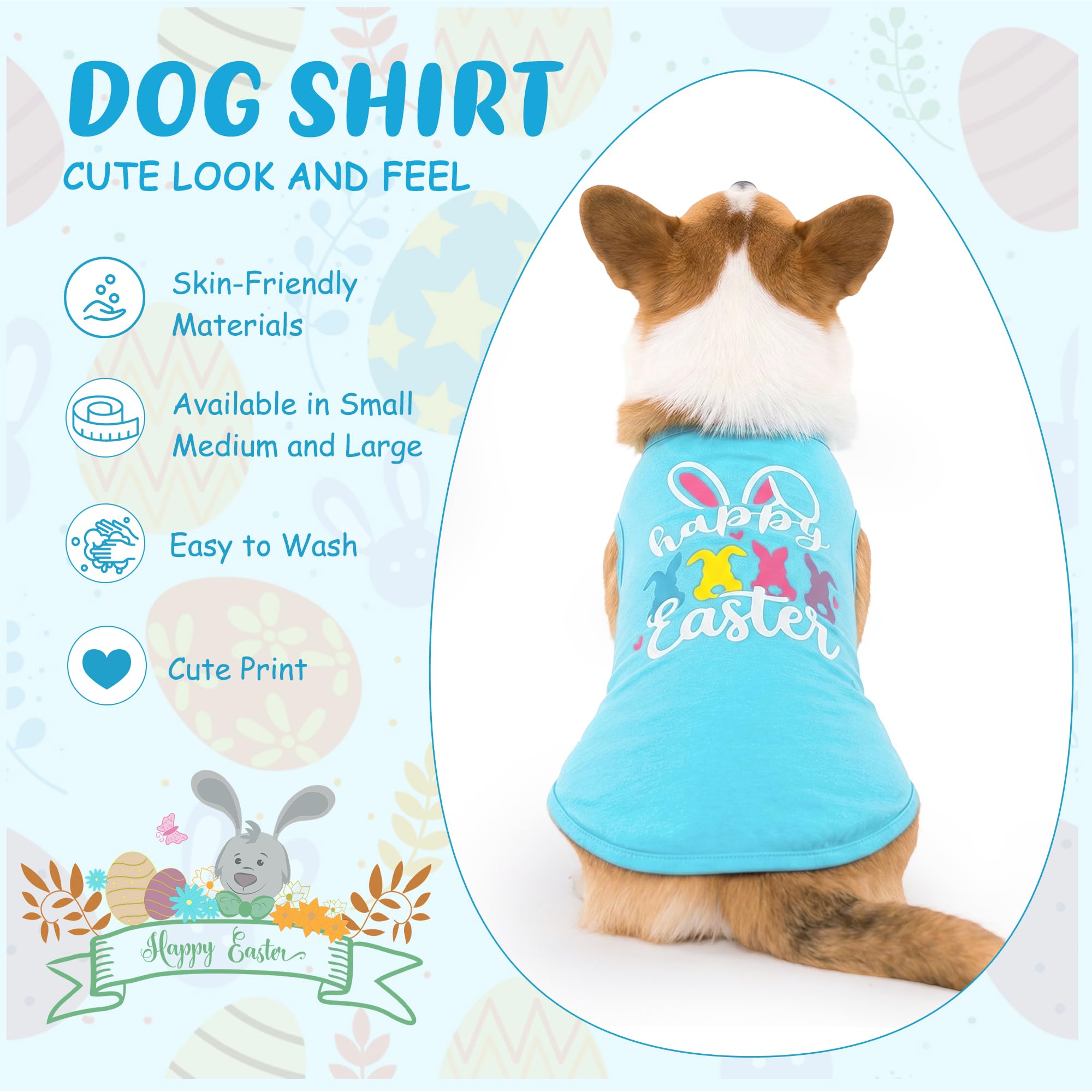 Baobicute atuendo Pascua para perro tejido suave, agradable al tacto.