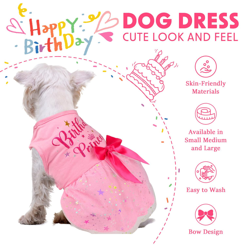 BAOBICUTE vestido cumpleaños perro lazo rosa para fiesta