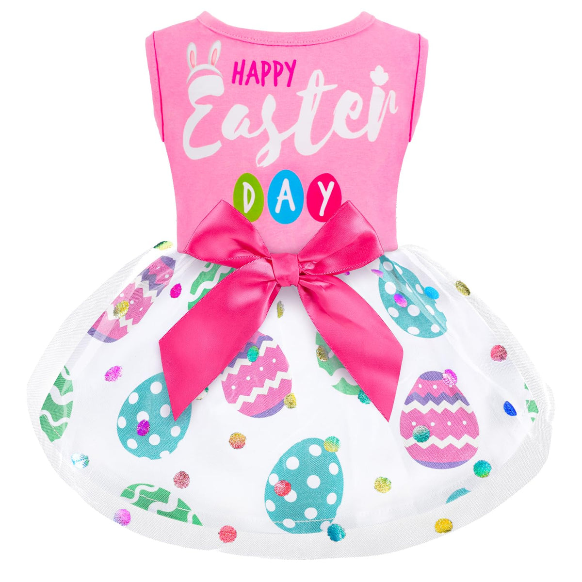 Baobicute disfraz para perro con lazo de tul, ideal para Pascua y fotos festivas
