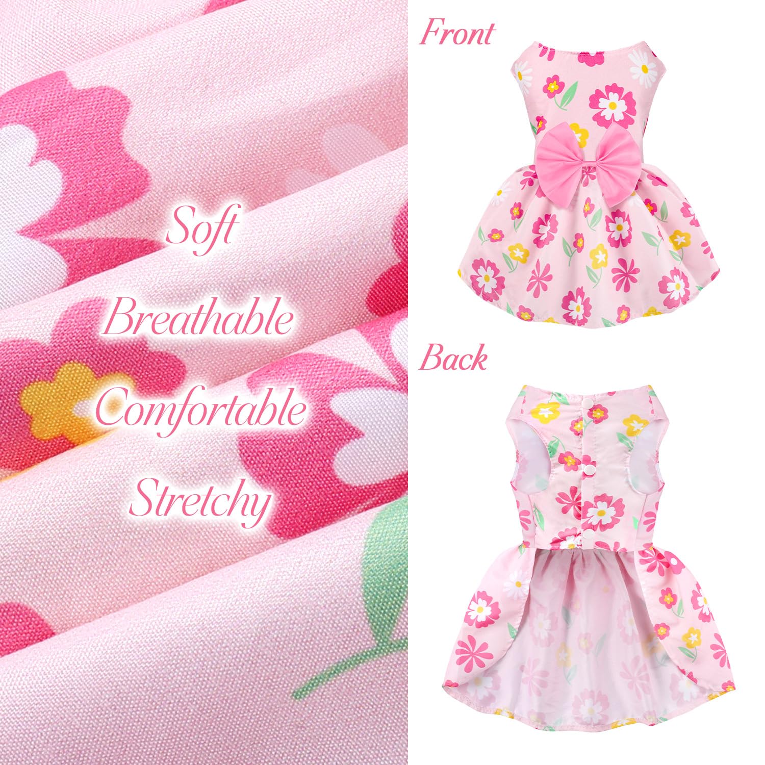 Baobicute estilo veraniego para perros, look floral para días soleados.