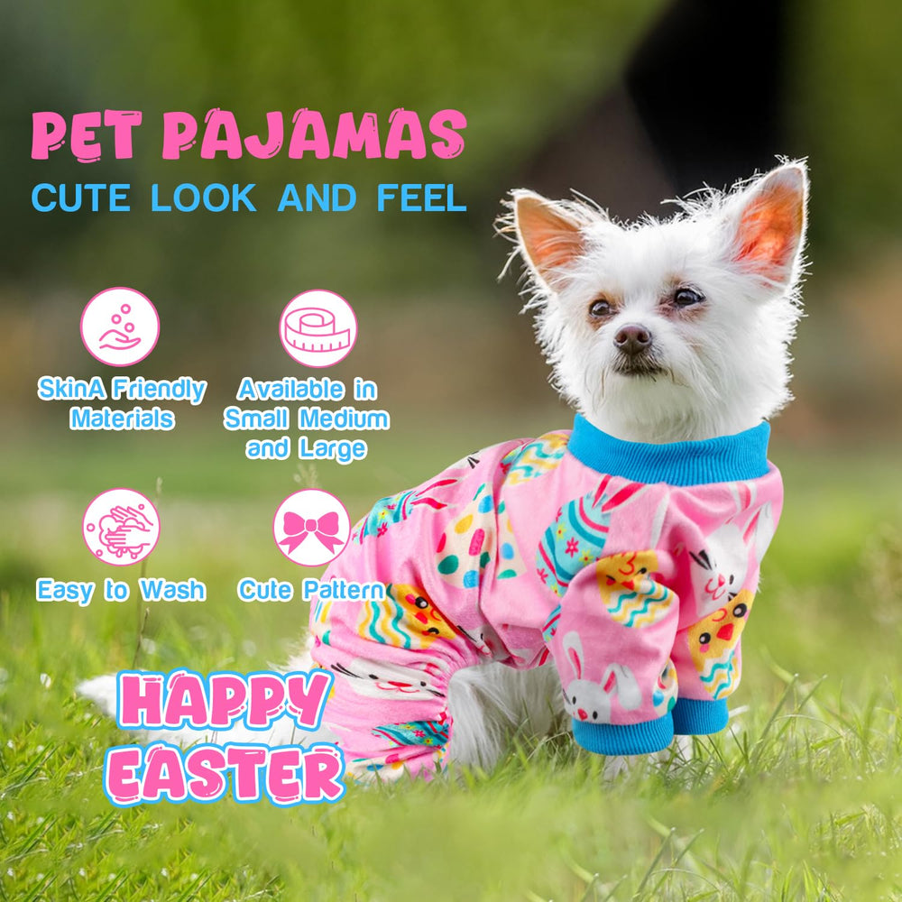Baobicute Pijama para perro, diseño huevos Pascua, estilo lúdico para paseos.