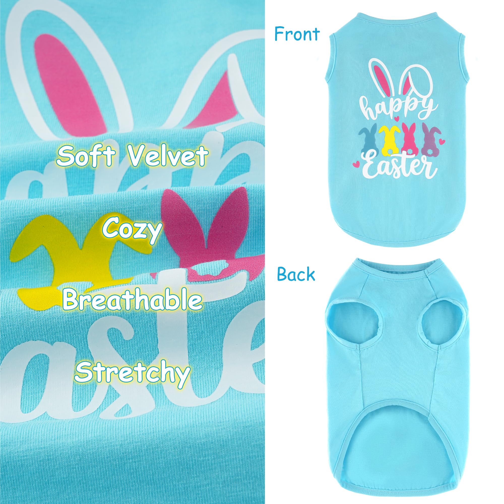 Baobicute Sin Mangas Vestido Perro Pascua, fácil de poner y ajustar.