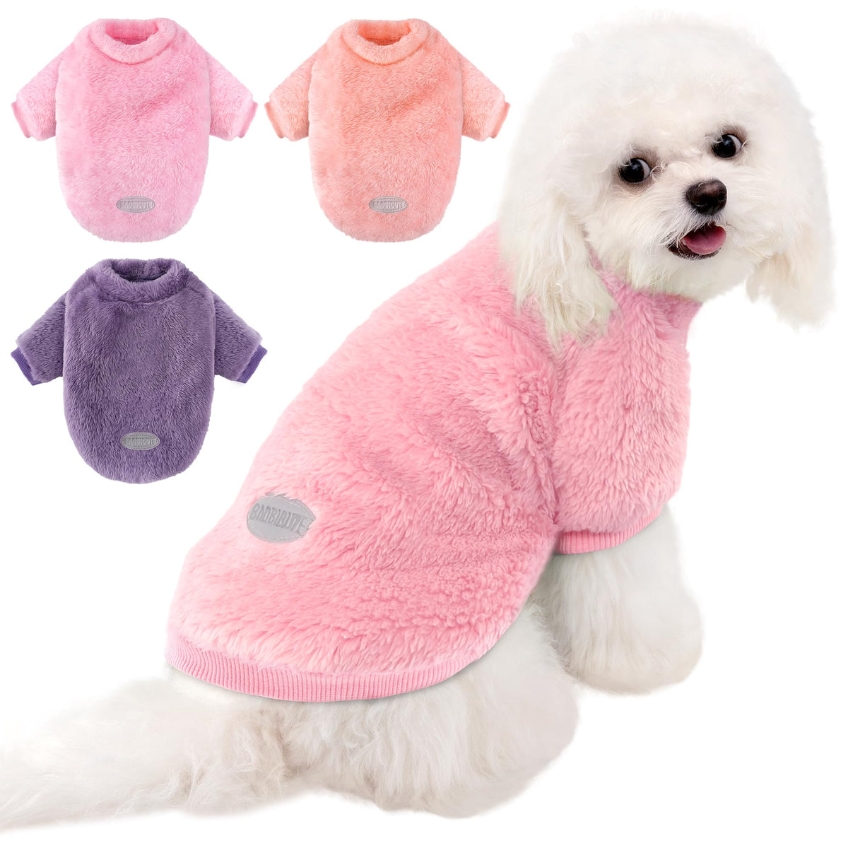 Baobicute sudadera rosa para perro, suave y cálida para paseos de invierno