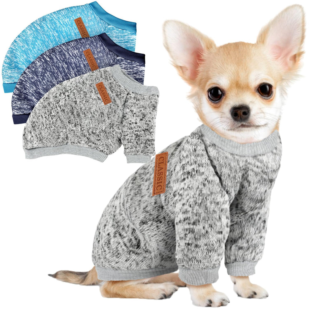 Baobicute triple pack sudaderas para perro invernal, calor suave y ajuste cómodo.