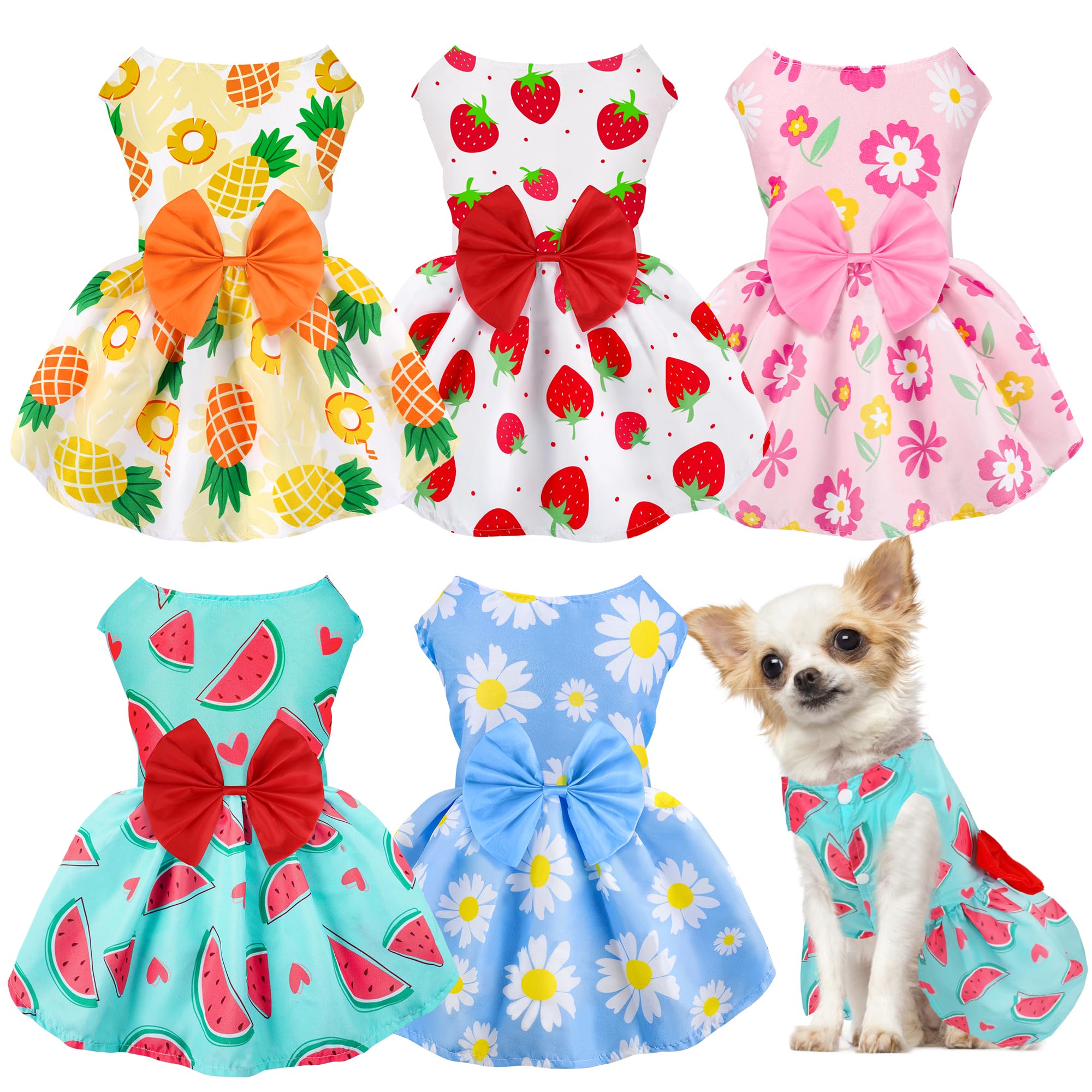 Baobicute vestidos para perros pequeños, veraniegos y frescos para paseos.