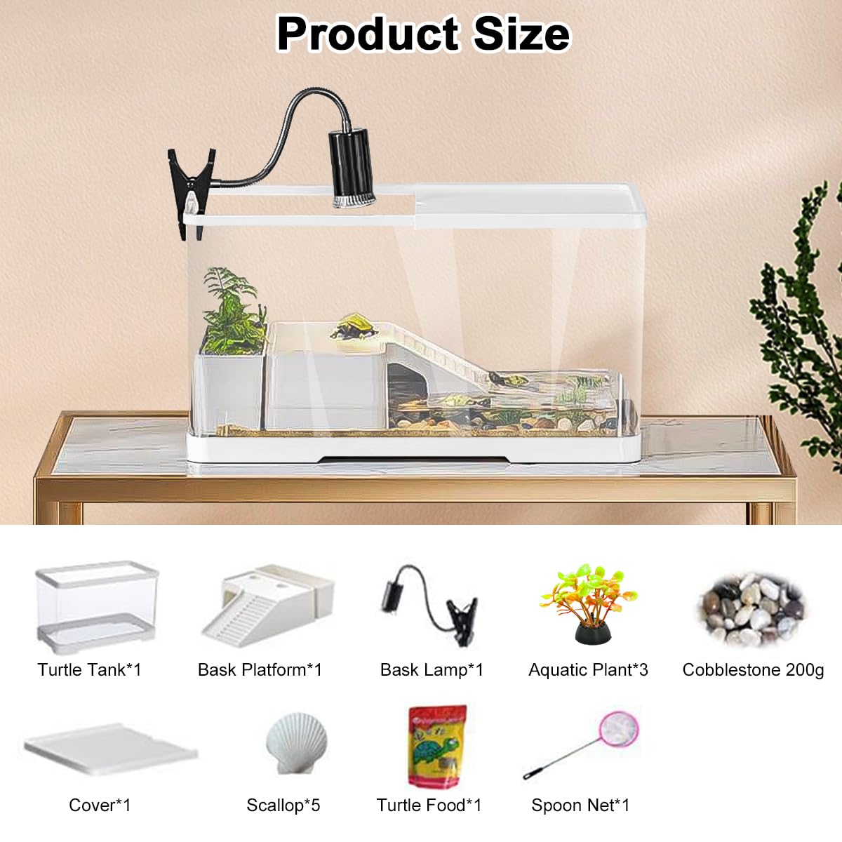 Baoyemes tortuga tanque compacto ideal para espacios reducidos.