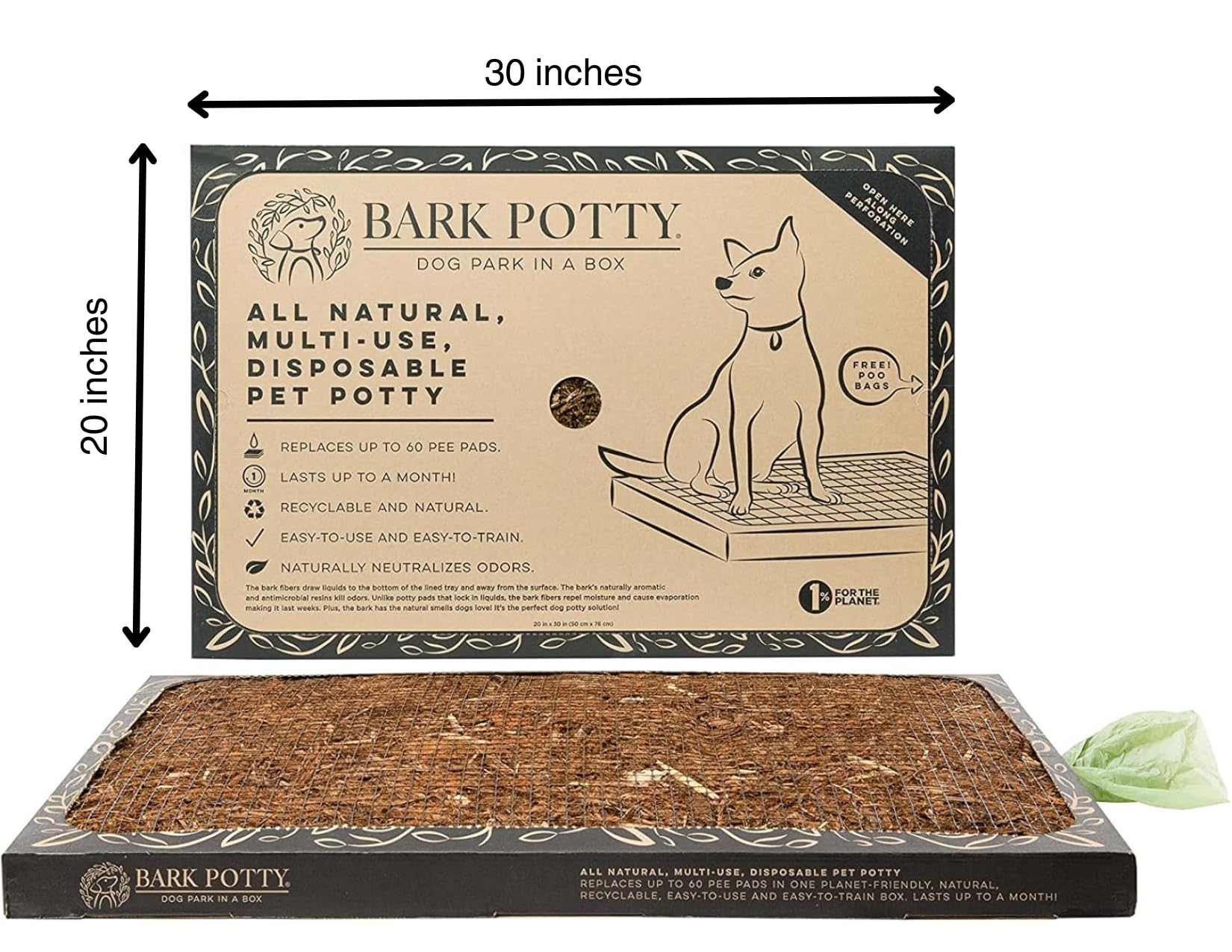 Bark Potty tapetes descartables tamaño grande, fáciles de usar