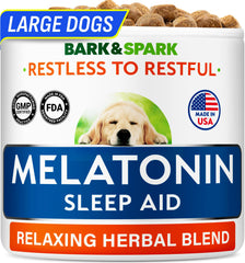 BARK&SPARK Melatonina para perros, masticables, favorece descanso sereno.