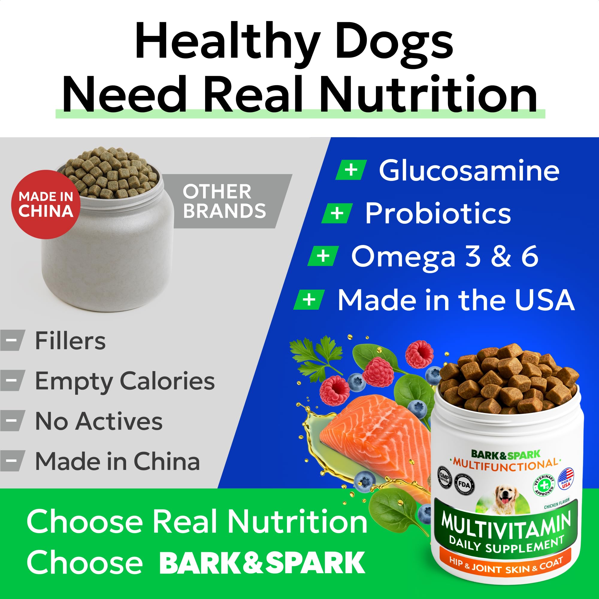 BARK&SPARK piel y pelaje sanos, cuidado suave para perros.