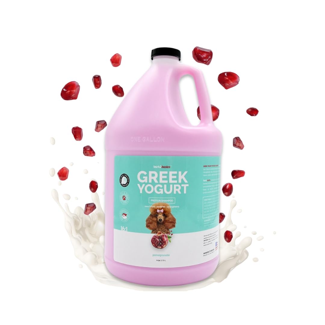 Bark2Basics champú para perros con yogur griego y granada, limpieza suave y nutritiva