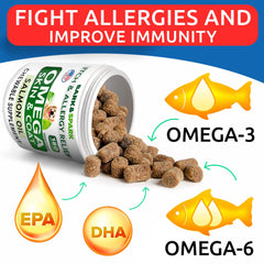 BARK&SPARK Omega 3 para perros, sabor bacon para comedores exigentes.