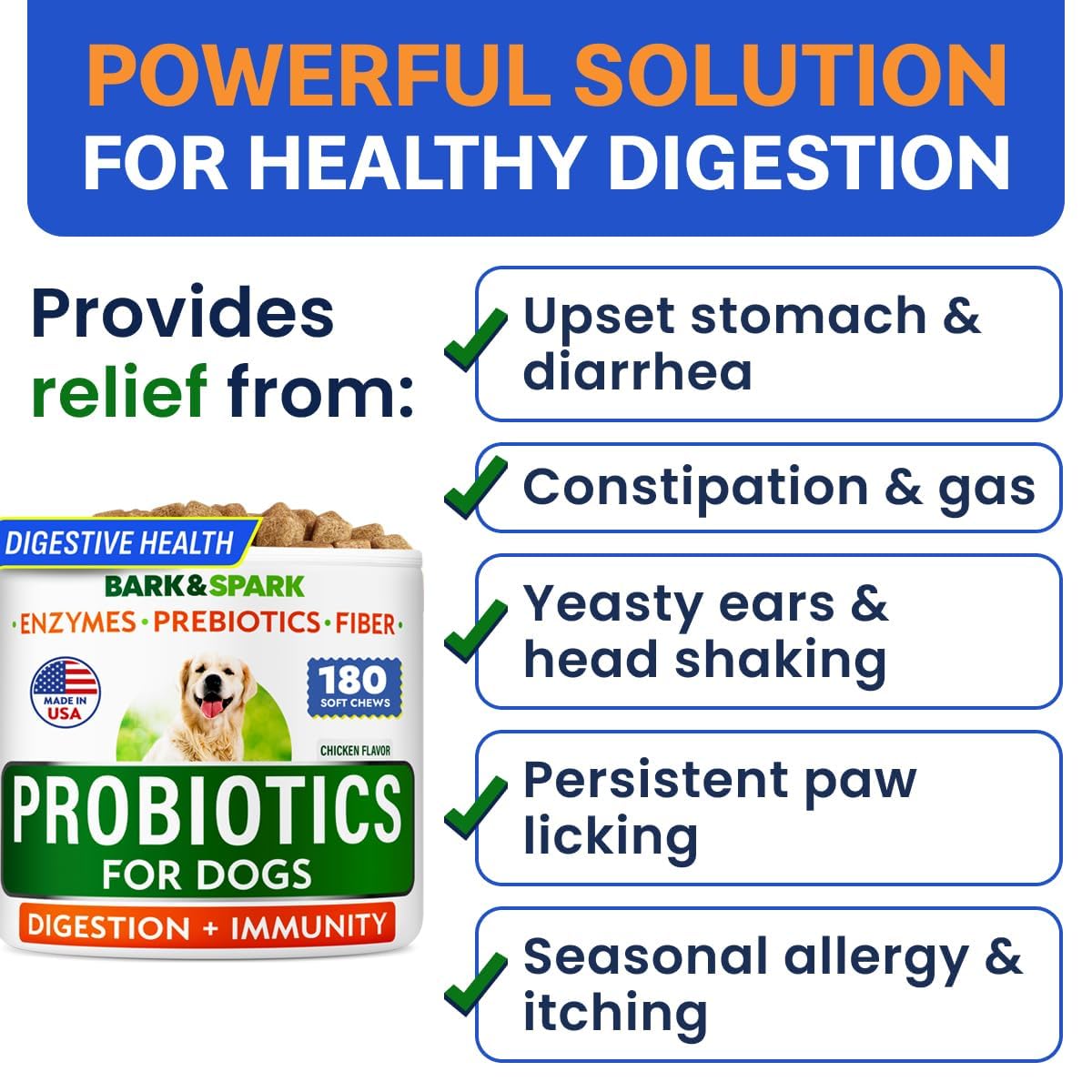 BARK&SPARK Probiotics: digestión más fácil para estómagos sensibles.