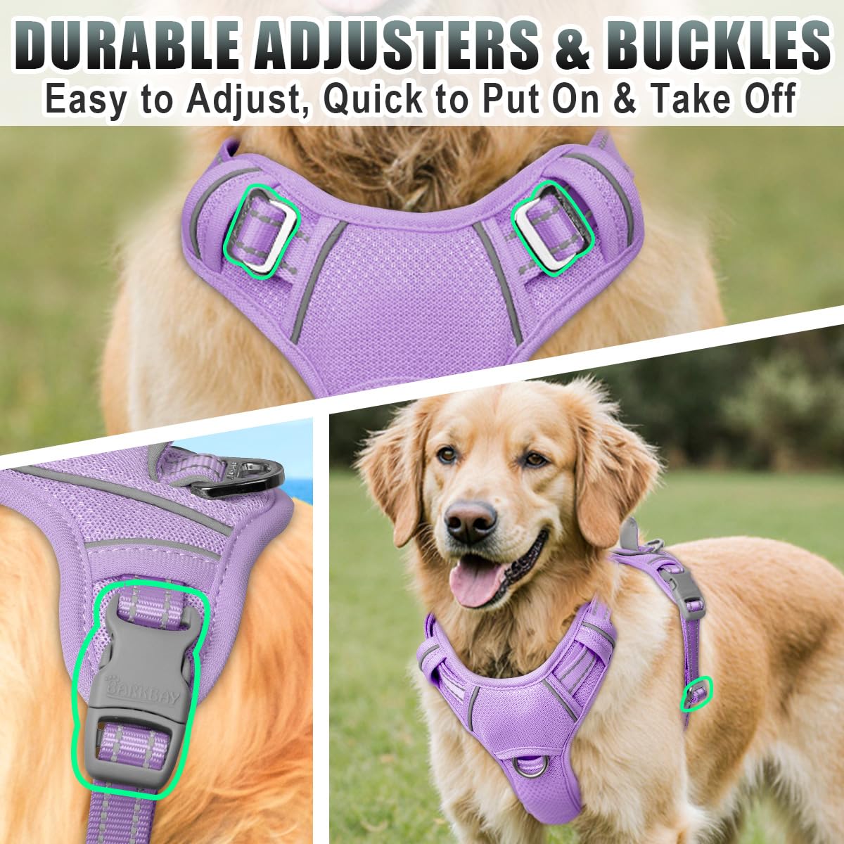 Arnés BarkBay para caminatas largas con comodidad y durabilidad.