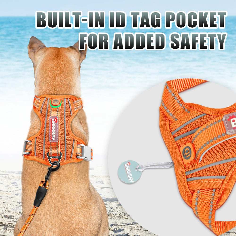 BARKBAY arnés perro con bolsillo de identificación para mayor seguridad durante salidas