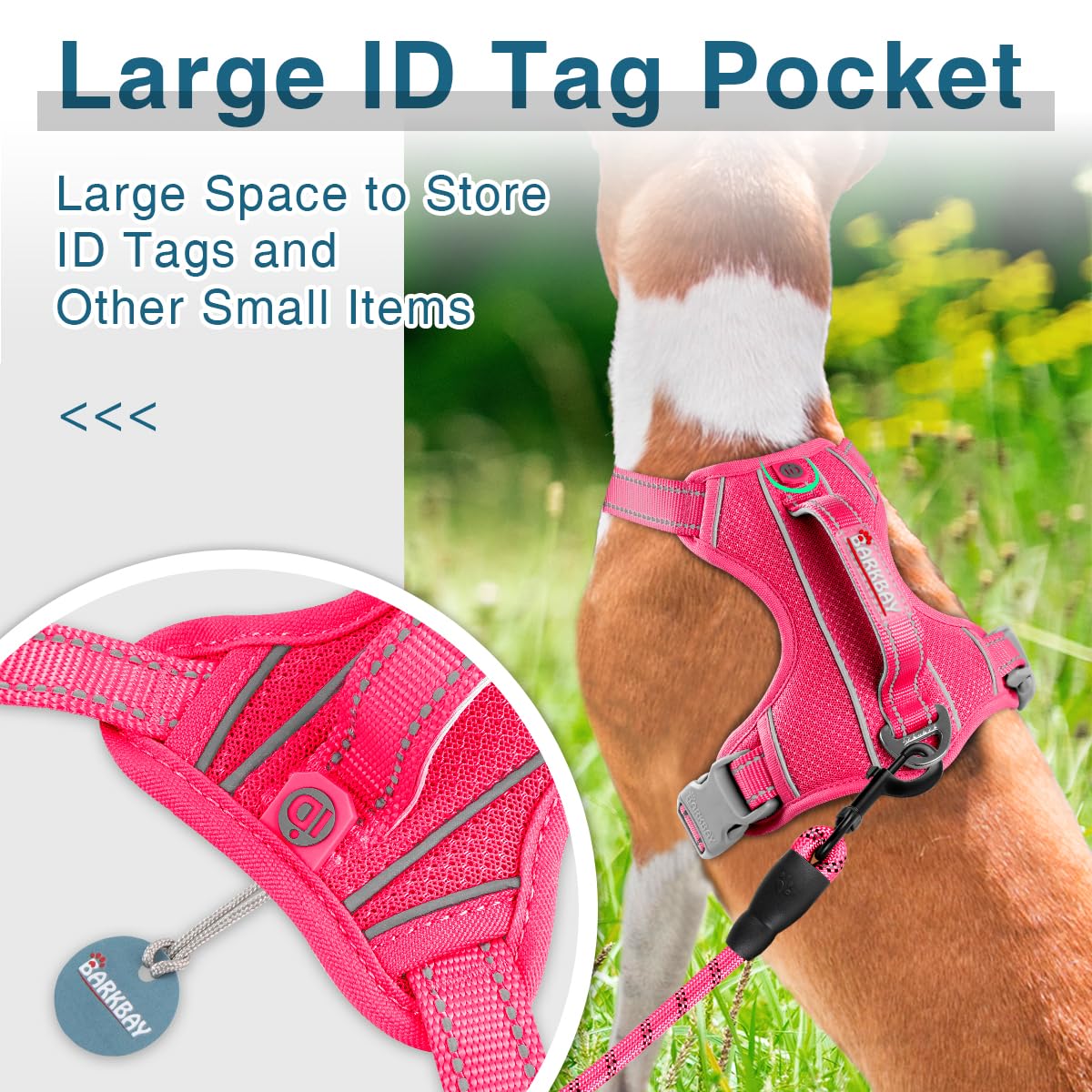 BARKBAY arf1es reflectivo para paseos nocturnos, mejora visibilidad y seguridad.