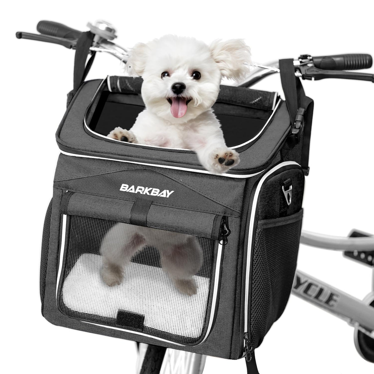 BarkBay cesta bici para perro pequeno, plegable, ideal para paseos seguros