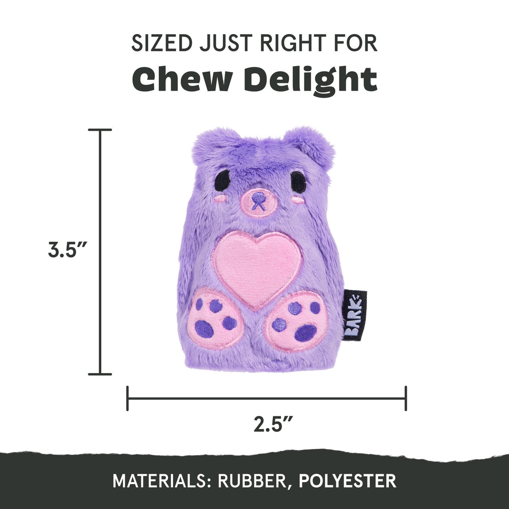 Bear Hugger: núcleo de caucho y premios, promueve juego interactivo con snacks.