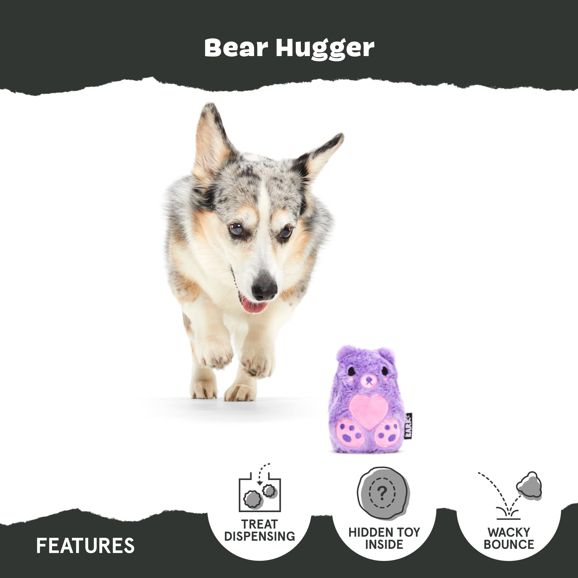 Bear Hugger, rebote divertido del núcleo de caucho para perseguir y jugar.