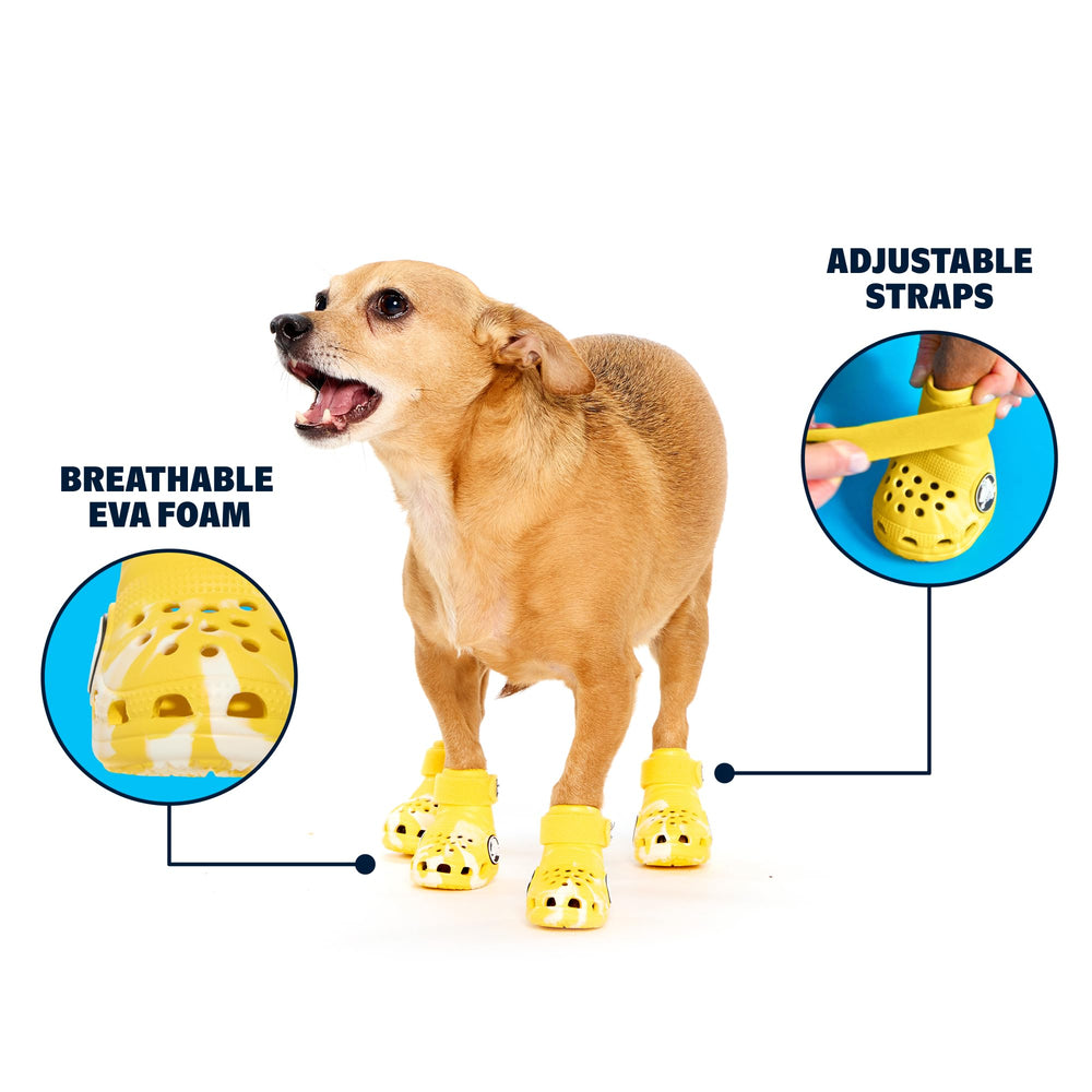 BarkBox botas para perro crocs con ajuste de correa, sujeción segura.