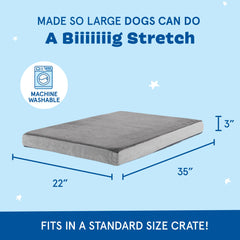 Vista general Barkbox Cama Ortomédica 35x22x3 pulgadas para perros grandes.