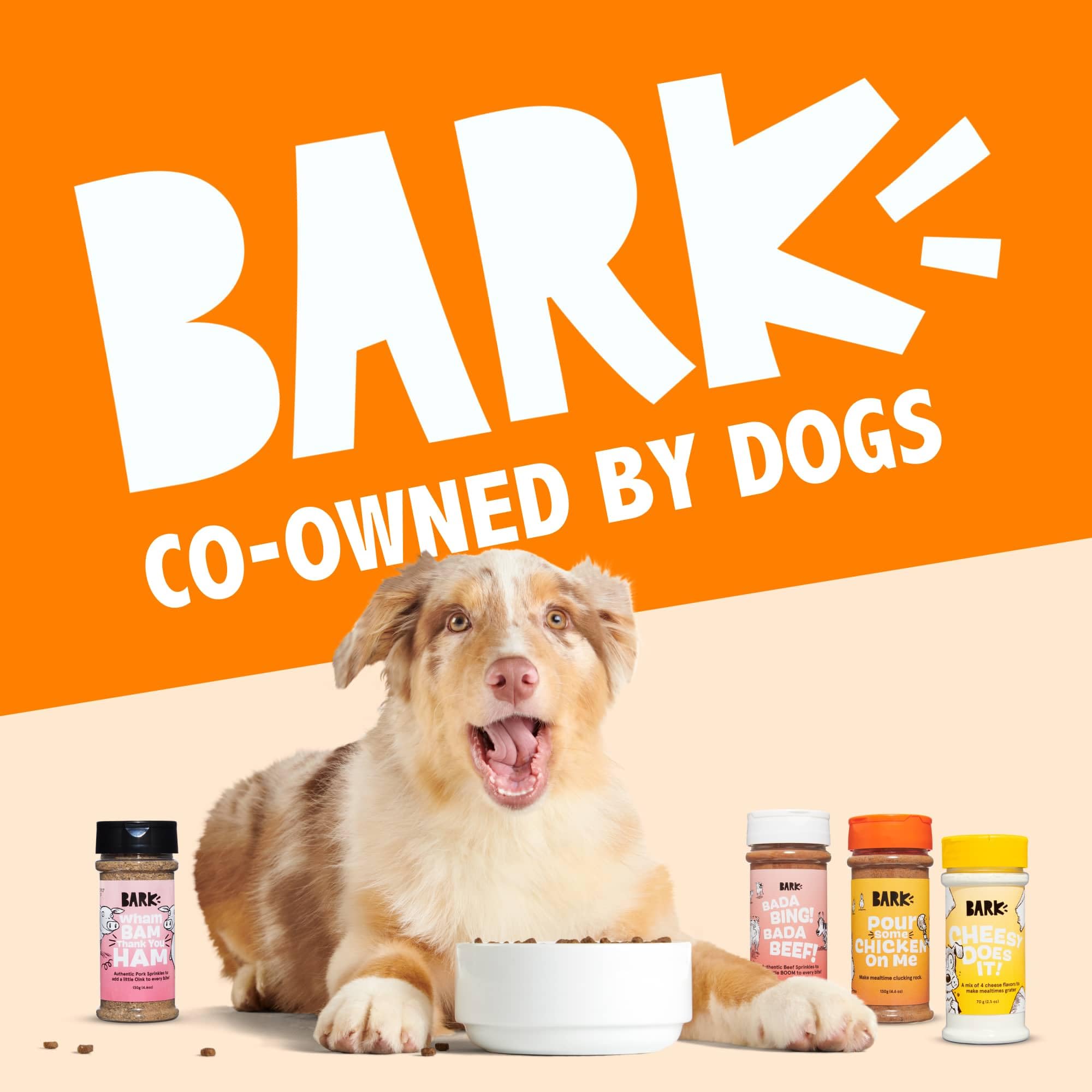 Barkbox complemento con caldo de res para enriquecer la comida.