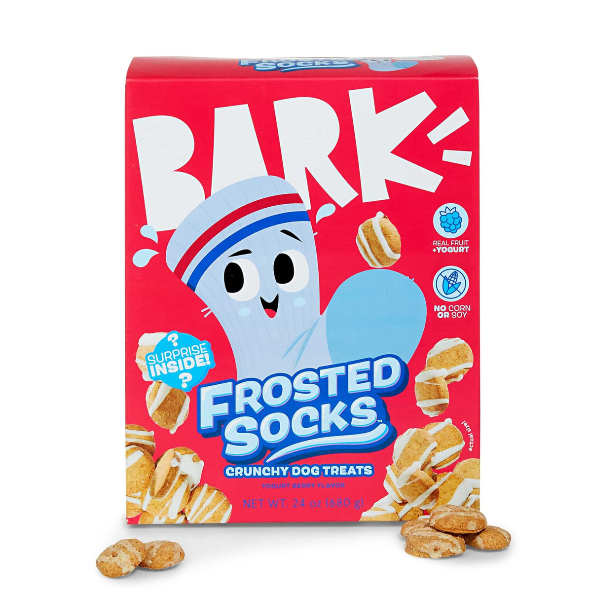BarkBox Frosted Socks: sabor yogur con bayas y fruta real para premio