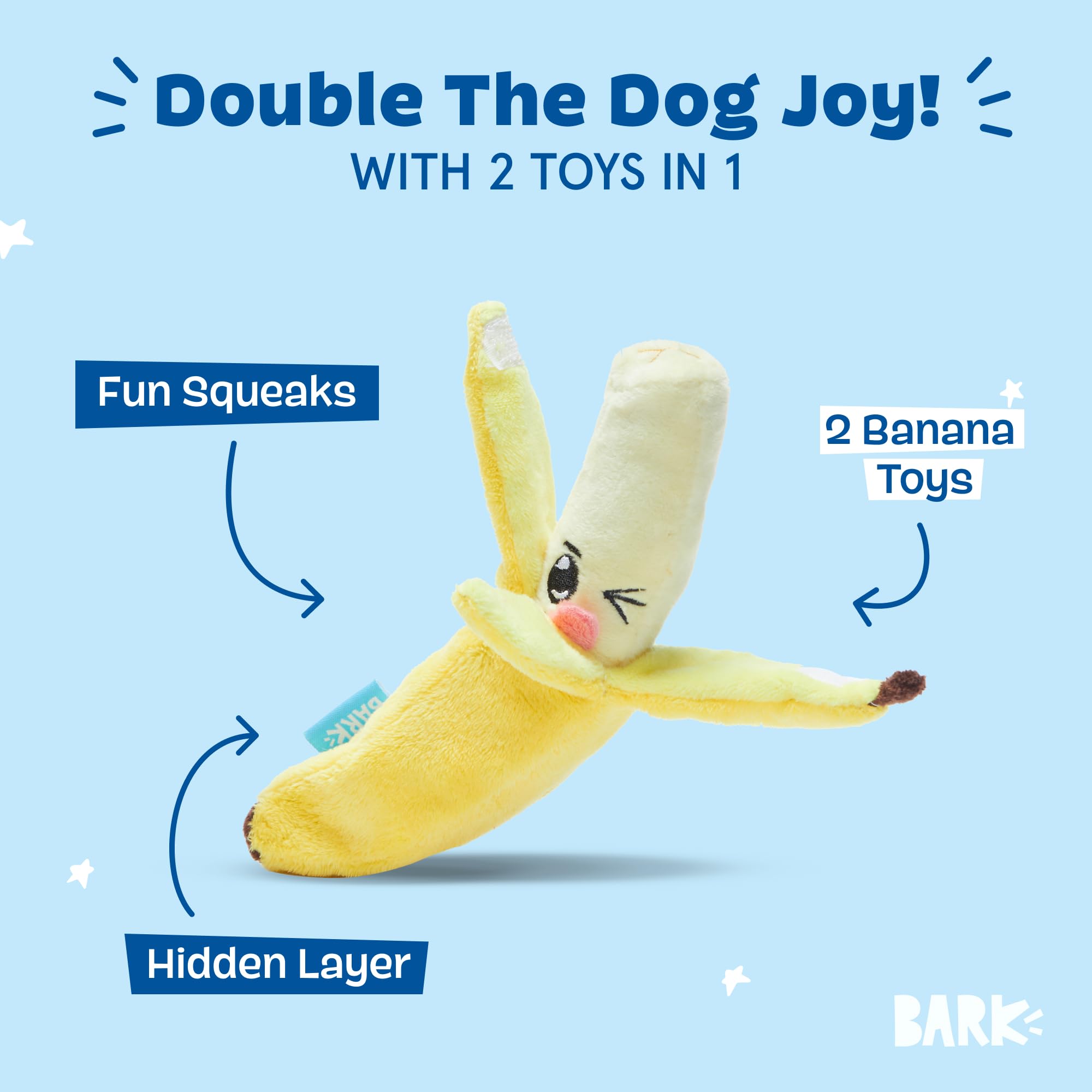 Barkbox 2-en-1 interior crinkle para estimulación sensorial.