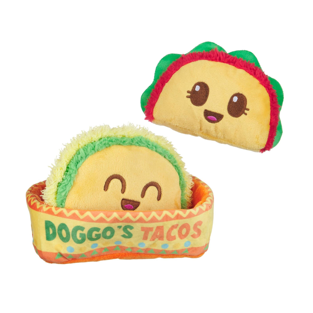 Barkbox Tacos del Perrito 3en1 peluche: juego versátil para perros pequeños.