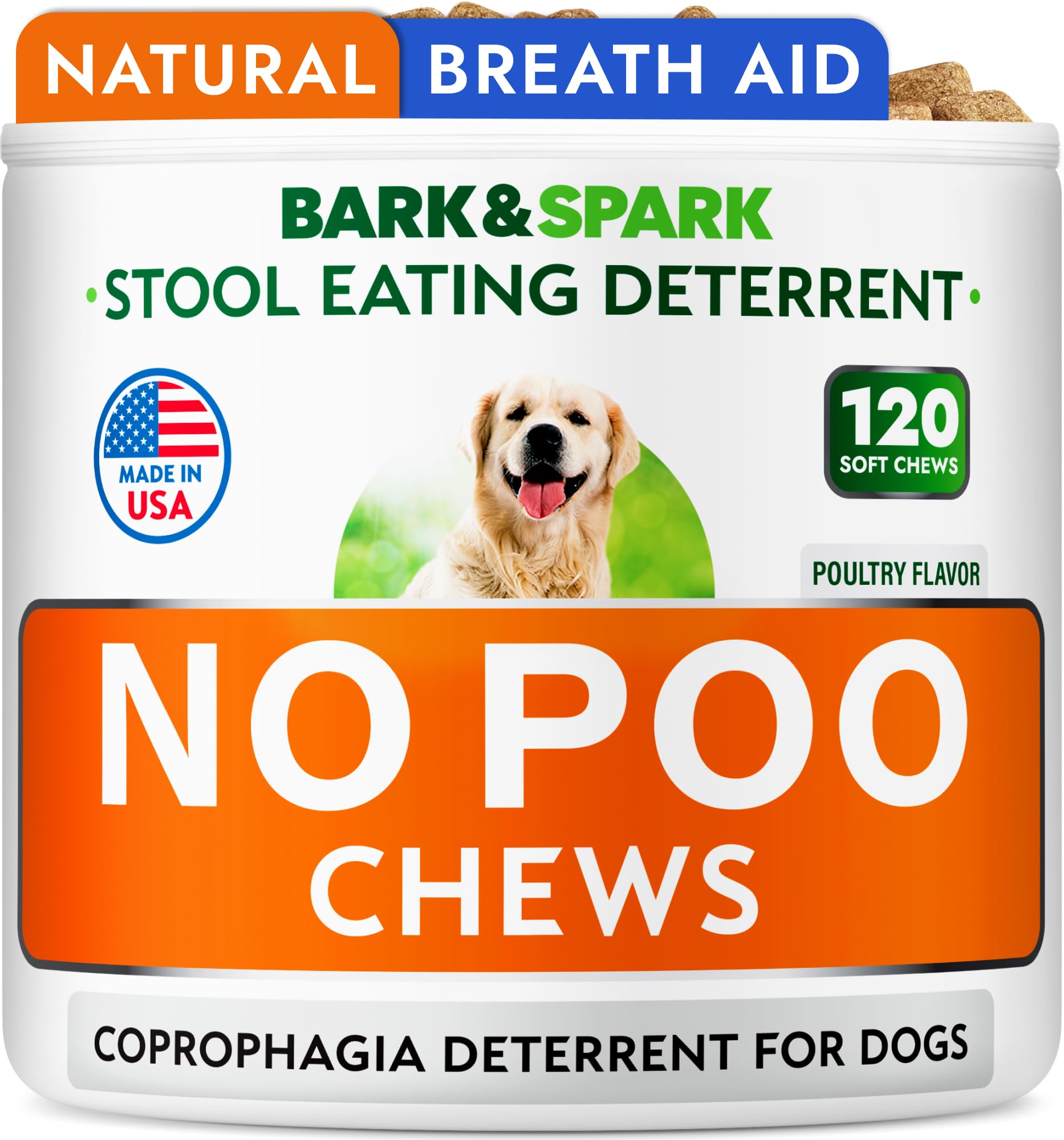 BARK&SPARK masticables anti-coprofagia para perros, ayudan a mantener la higiene en casa.