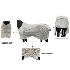 BARN & STABLE protección UV para caballos durante jornadas soleadas.