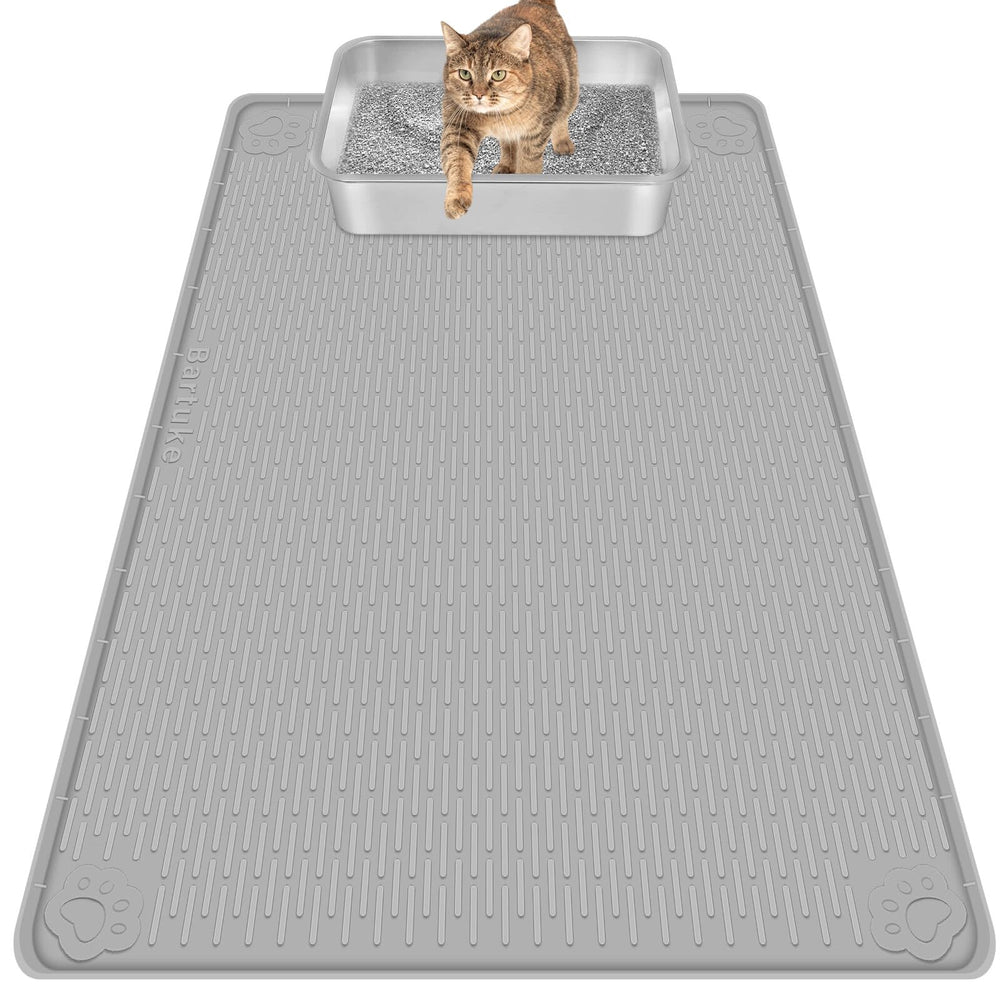 Bartuke Alfombra Silicona gris 40x28: cobertura amplia para la caja de arena.