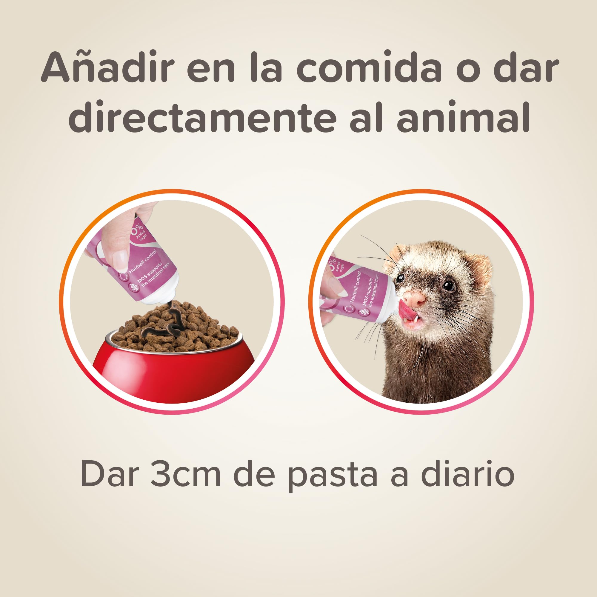 Beaphar Malt Paste para hurones, contiene bioMOS para digestión y bienestar.
