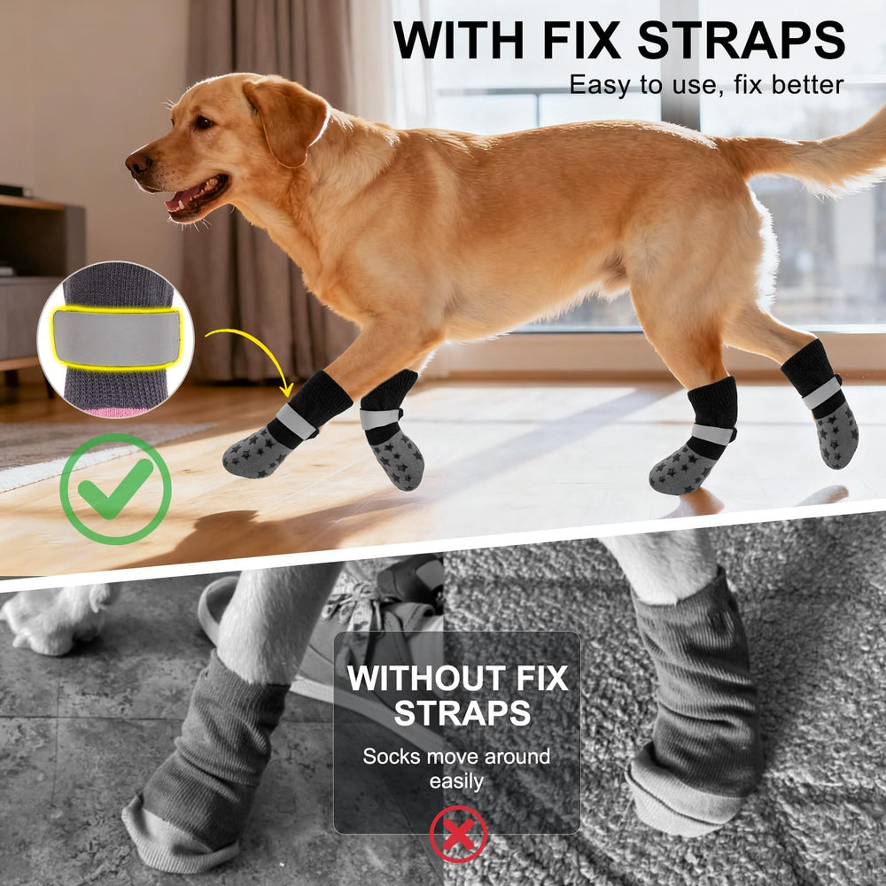 BeautyZoo calcetines antideslizantes para perros, ajuste seguro, sin rozaduras durante juegos