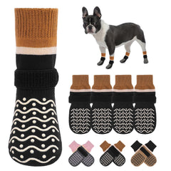 BEAUTYZOO calcetines para perros: juego de 4 pares con agarre antideslizante.