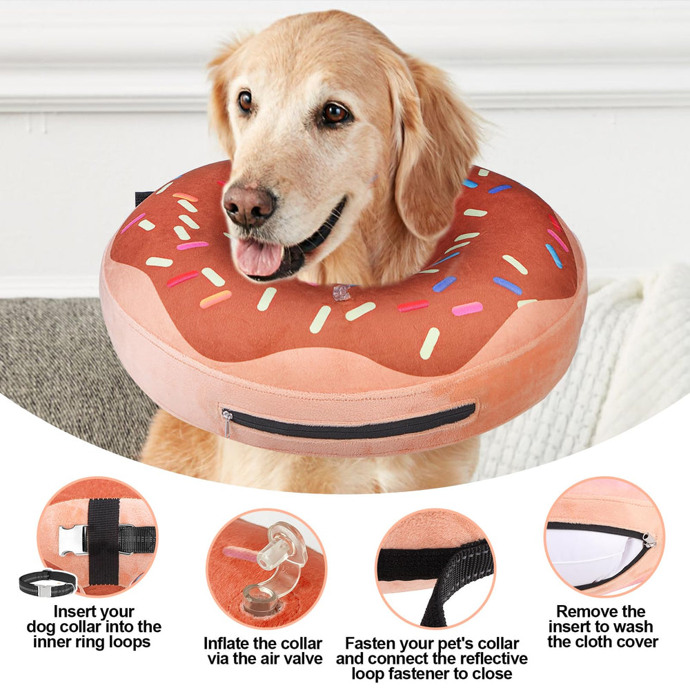 BEAUTYZOO collar rosquilla inflable XL limpieza rápida y almacenamiento sencillo.
