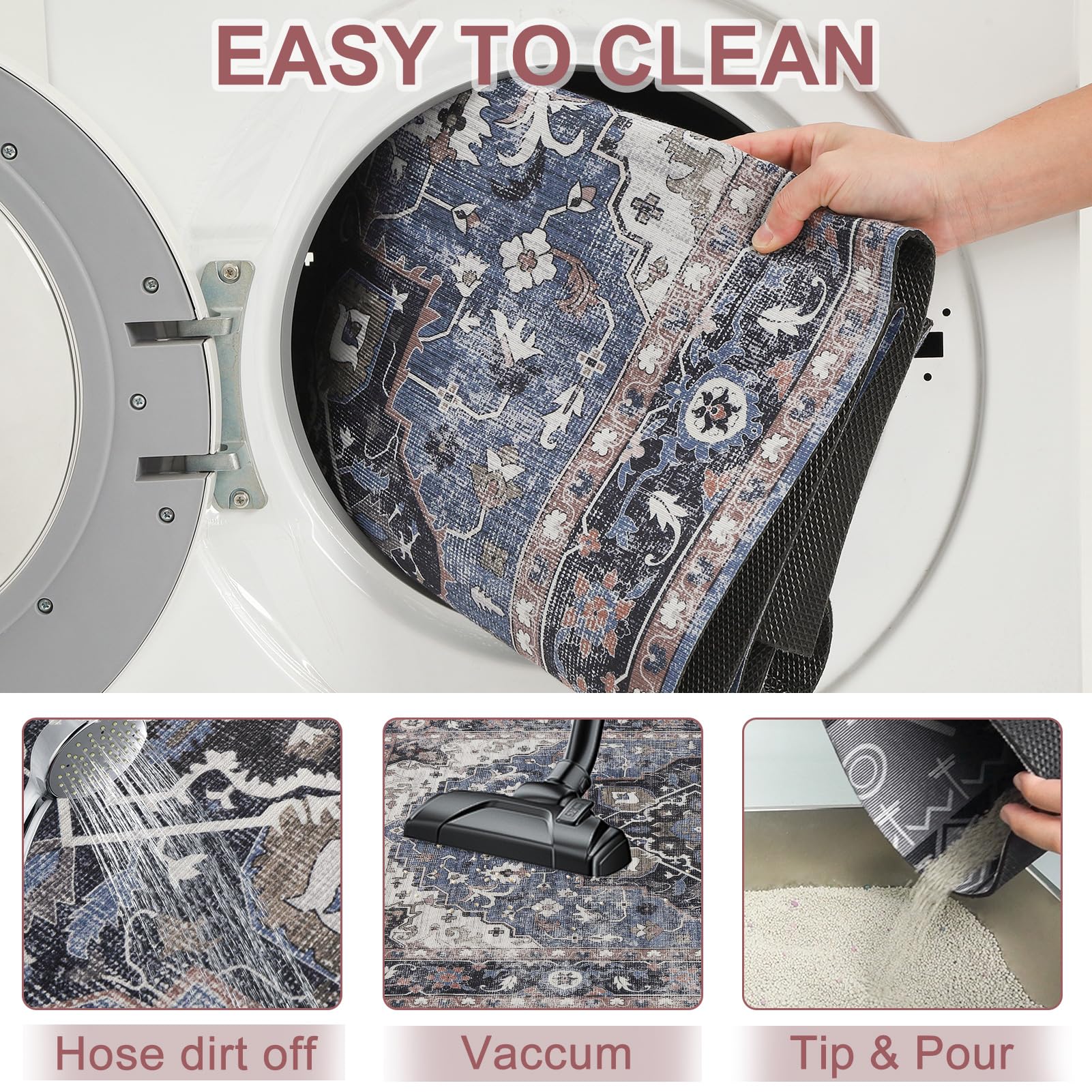 Tapete BEAUTYZOO apto para limpieza rápida y repetida.