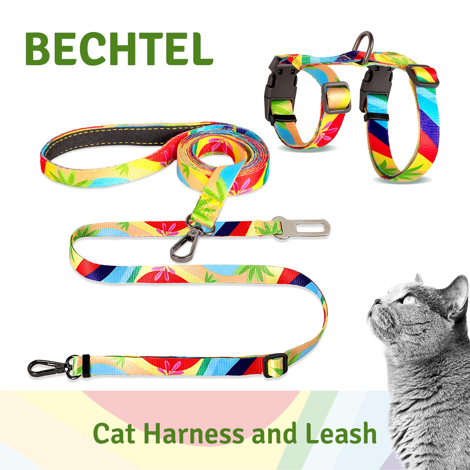 Correa BECHTEL para gatos ofrece paseos cómodos y controlados.