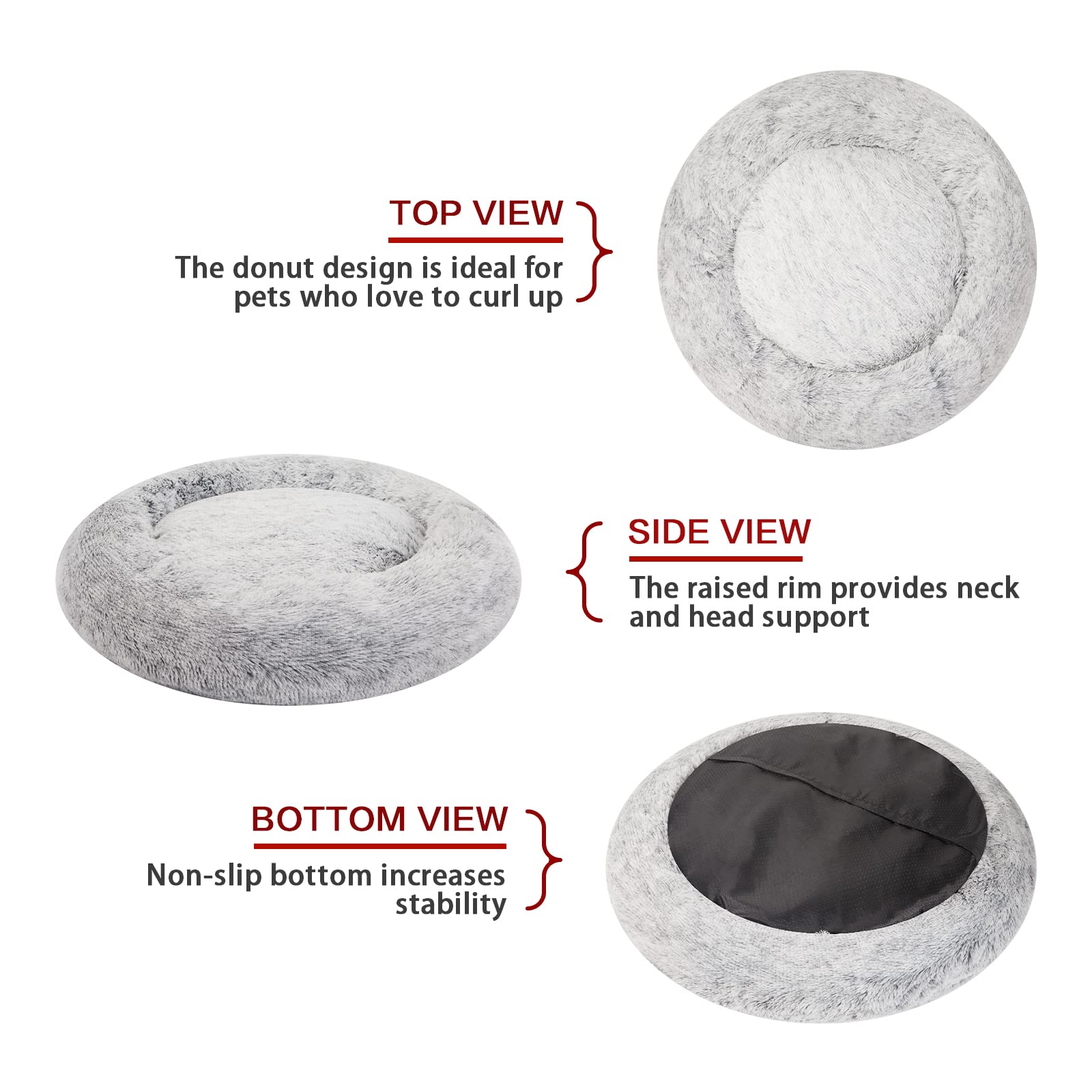 Bedfolks cama donut grande, antideslizante: base estable para saltos y siestas